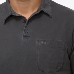Reef Walker Short Sleeve Polo -Reef 3FMKS0572PIBLK DTL1 scaled