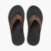 Reef Leather Fanning Low In Dark Brown Sandals